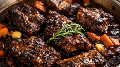 Winter menu catering slow braised short rib